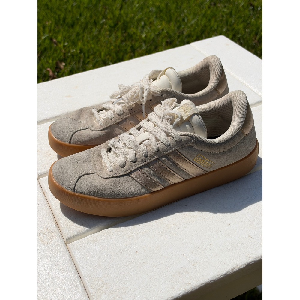 Adidas VL Court 3.0 Platform Sneakers Wonder Quartz Gold Gum JI0485 Womens 6.5